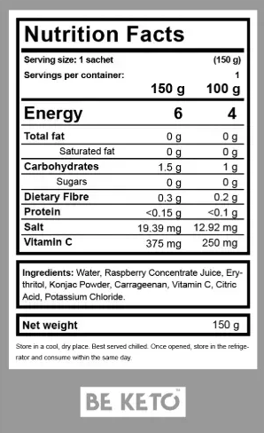 Jeleu Diet Konjac – Zmeura Salbatica – 150g (BE KETO)