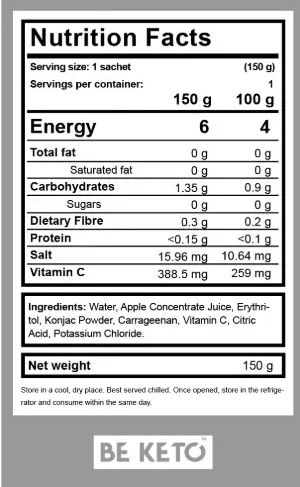 Diet Konjac Jelly – Green Apple – 150g (BE KETO)