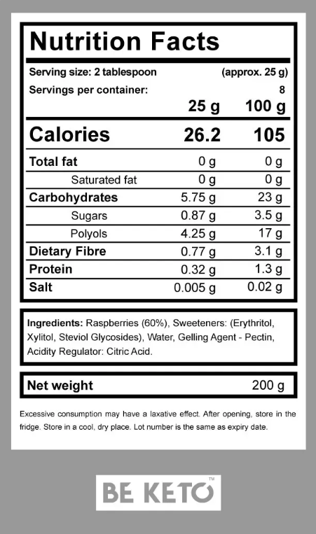 Dulceata Keto Zmeura Super 200g (BE KETO)