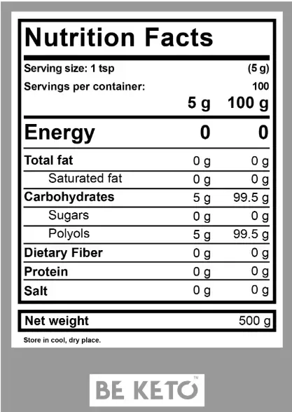 Eritritol BIO Organic No1 500g (BE KETO)