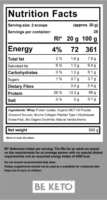 Shake Diet Keto – Vanilie Franceza 500g (BE KETO)