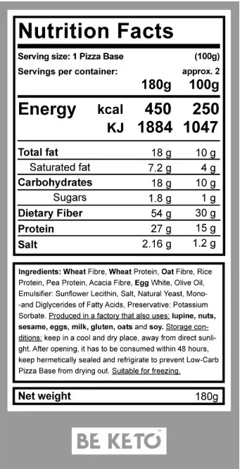 Blat Pizza Italian Keto 180g (BE KETO)