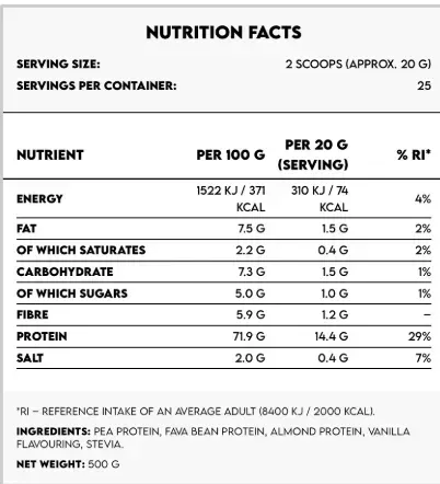 Vegan Protein – French Vanilla 500g