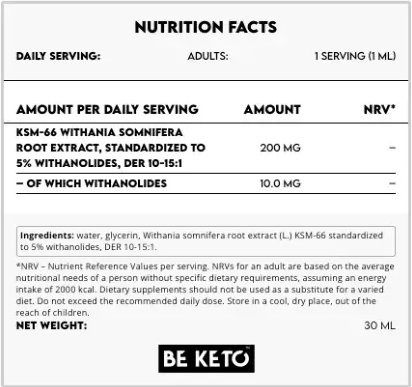 Ashwagandha KSM-66 in picaturi – 30 ml