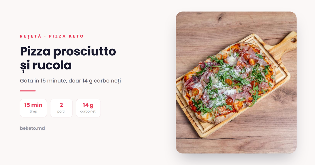 Pizza prosciutto și rucola – rețetă keto cu blat Be Keto