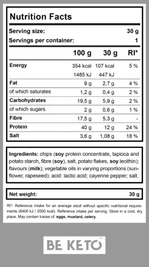 Chipsuri Keto – Cascaval Picant 30g (BE KETO)