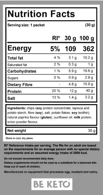 Chipsuri Keto – Ardei Rosu Proaspat 30g (BE KETO)