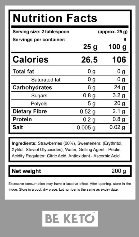 Dulceata Keto Capsuna Foarte 200g (BE KETO)