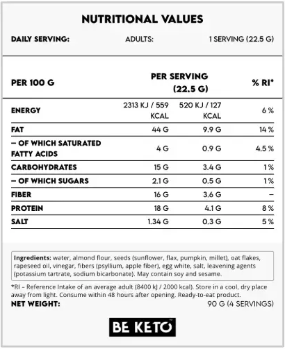 Paine Crocanta Keto 90g (BE KETO)