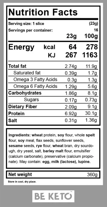 Хлеб Мультизлаковый Кето 360г (BE KETO)