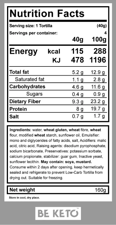 Tortilla Keto 4x40g (BE KETO)