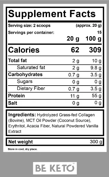 Colagen Keto + Ulei MCT – Vanilie Frantuzeasca 300g