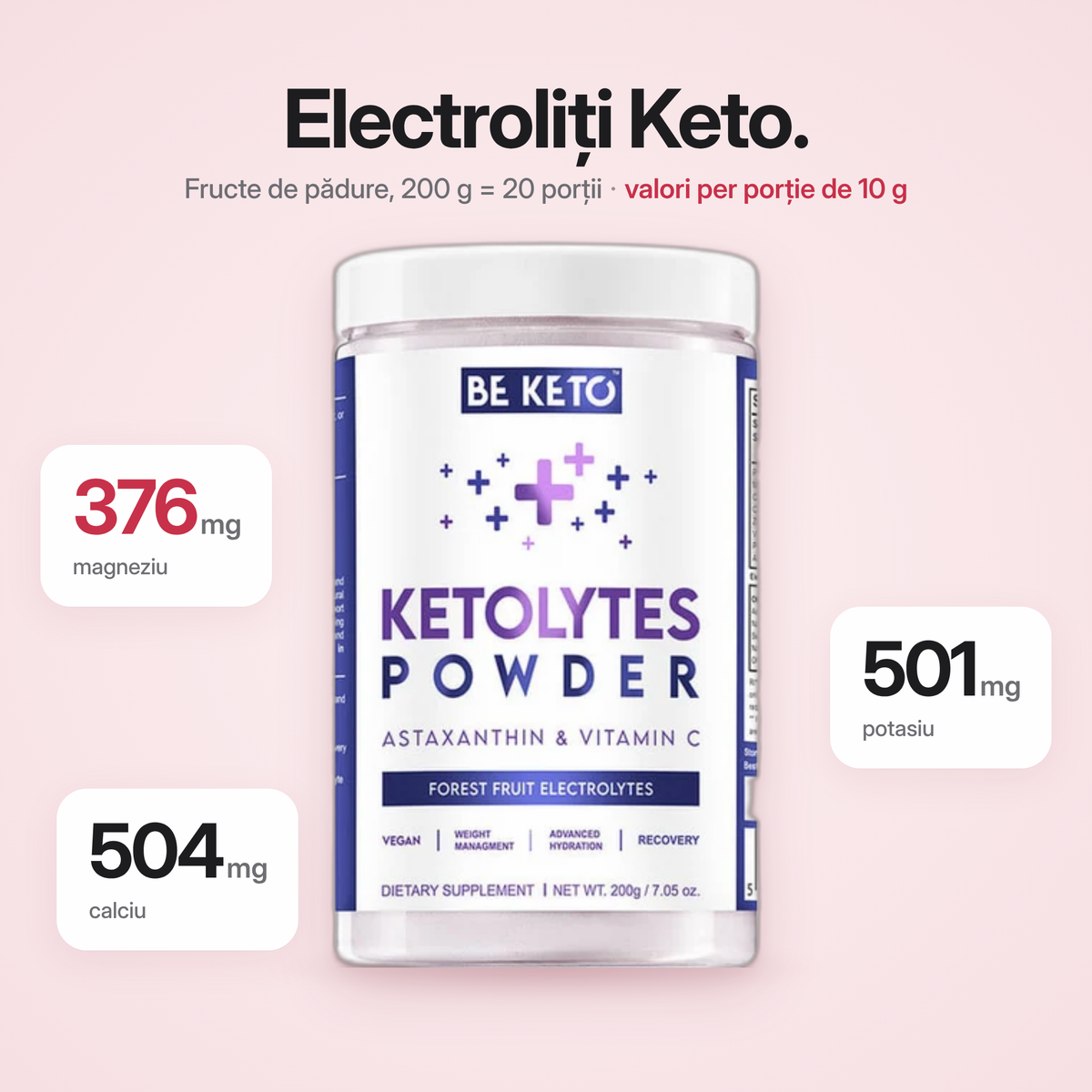 Pudra Electroliti Keto – Fructe de Padure 200g (BE KETO)