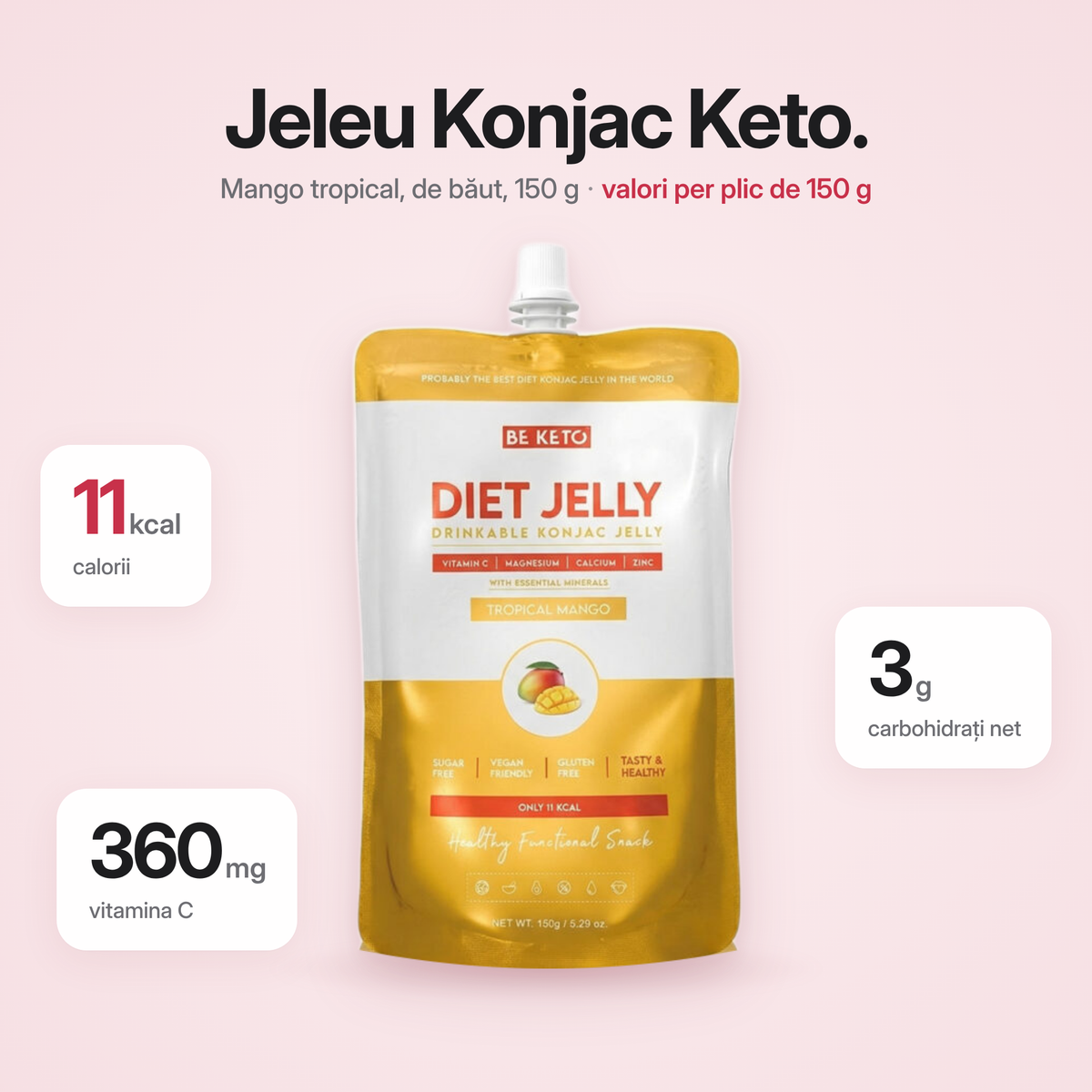 Jeleu Diet Konjac – Mango Tropical – 150g (BE KETO)