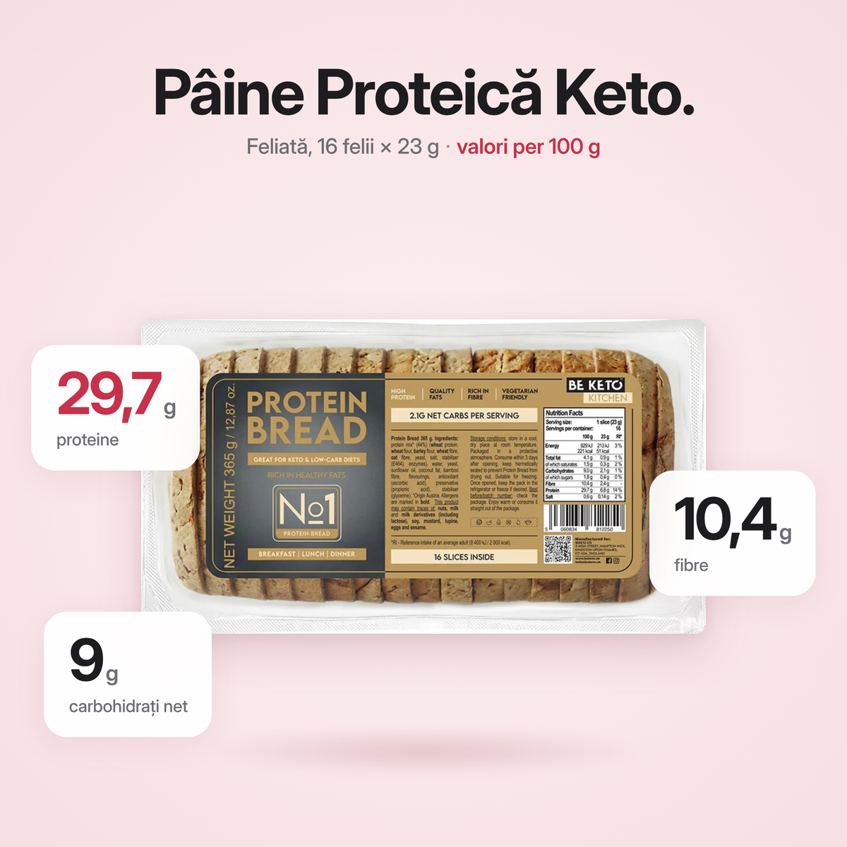 Paine Proteica 365 g (BE KETO)