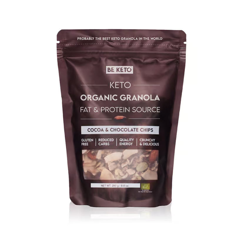 Granola Organica Keto – Cacao & Chipsuri de Ciocolata 250g (BE KETO)