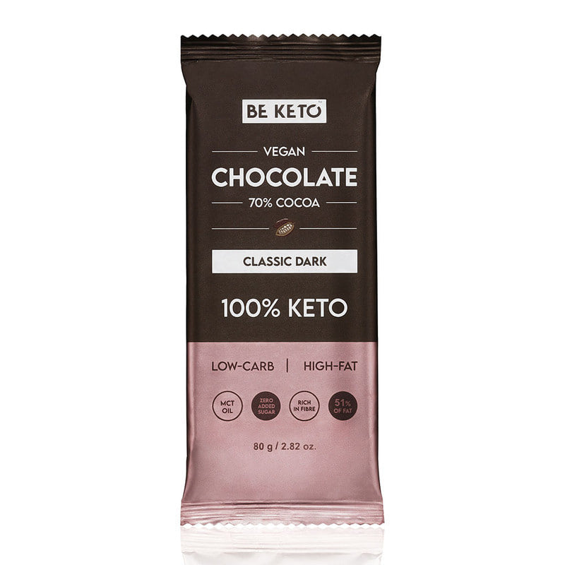 Ciocolata Vegan Keto + Ulei MCT – Neagra Clasica – 80g (BE KETO)