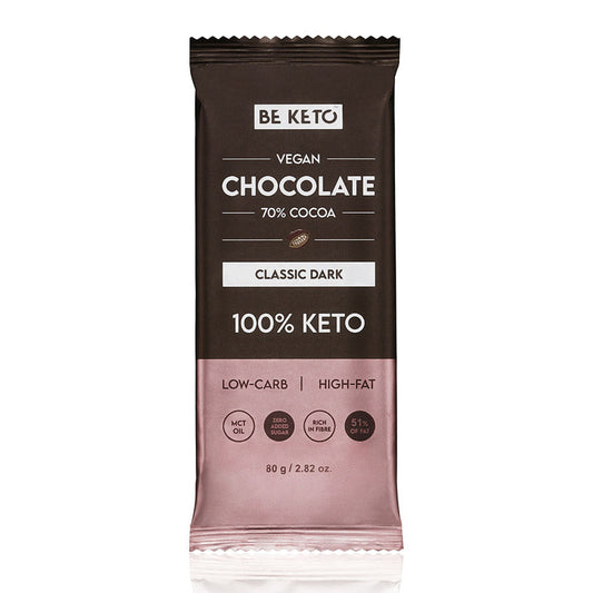 Ciocolata Vegan Keto + Ulei MCT – Neagra Clasica – 80g (BE KETO)