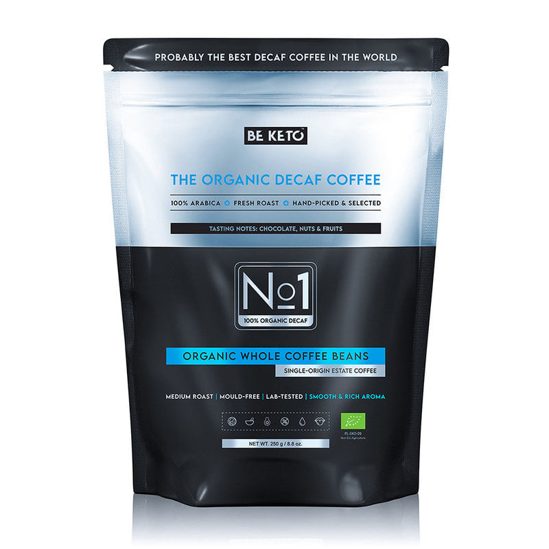 Cafea organica decofeinizata – boabe 250 g