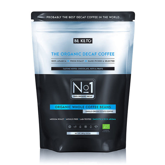 Cafea organica decofeinizata – boabe 250 g