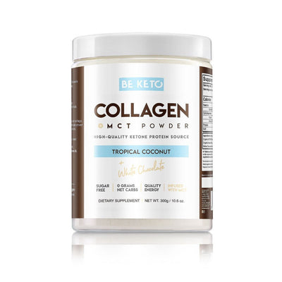 Keto Colagen + Ulei MCT – Cocos & Ciocolată Albă (BE KETO)