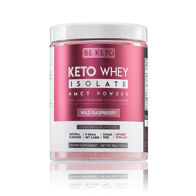 Proteină Zer Izolată Keto + MCT – Zmeură Sălbatică 300g
