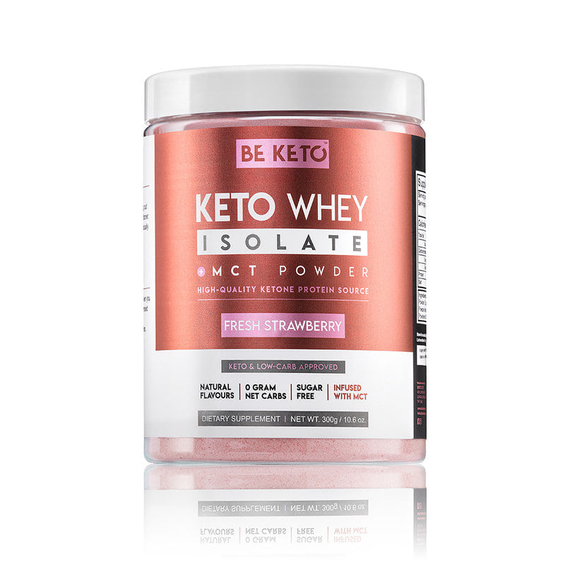 Keto + MCT Izolat Proteic din Zer – Căpșuni Proaspete 300g