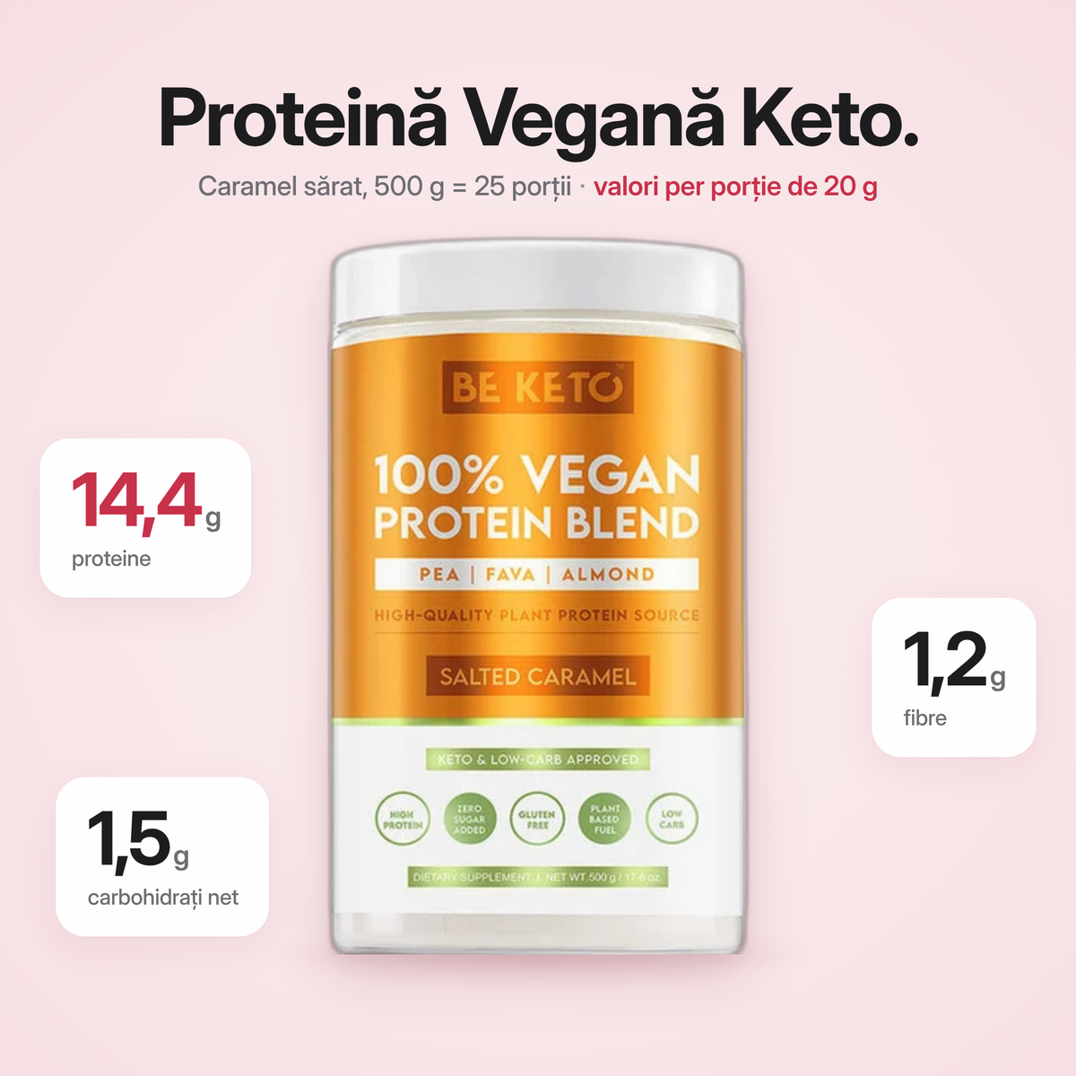 Proteina Vegana – Caramel Sarat 500g