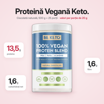 Proteina Vegana – Ciocolata Naturala 500g