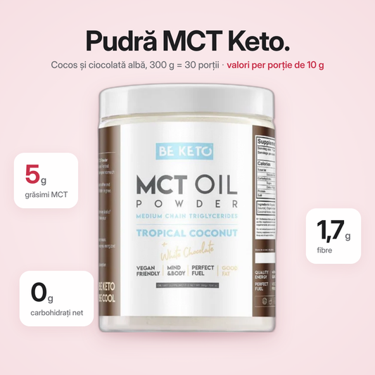 Pudra Ulei MCT – Cocos & Ciocolata Alba 300g
