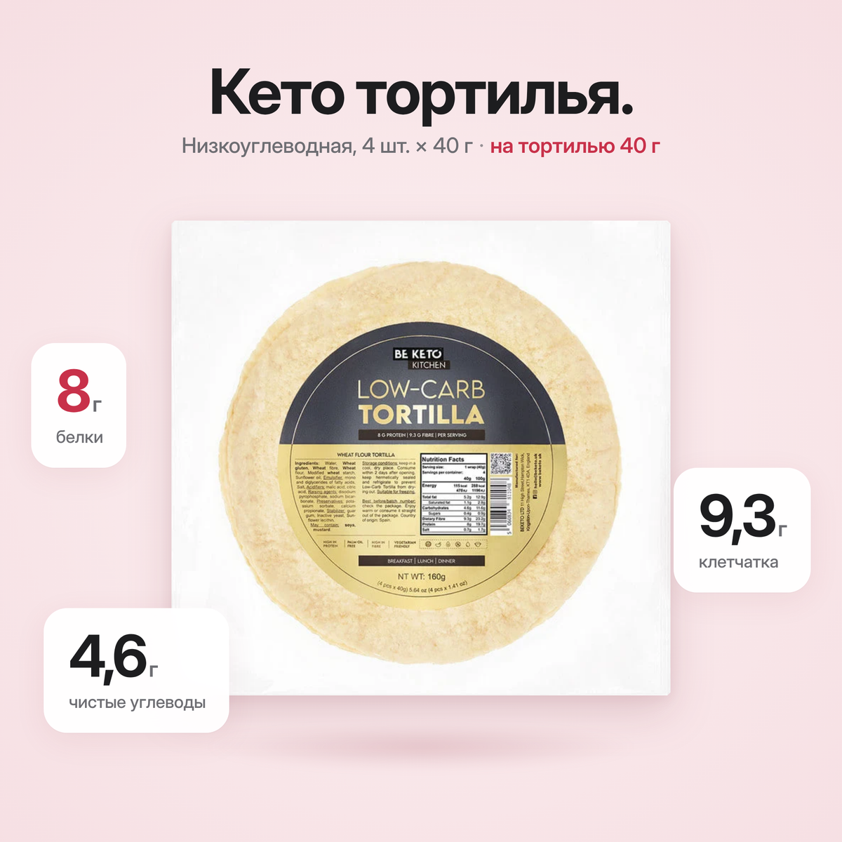 Tortilla Keto 4x40g (BE KETO)
